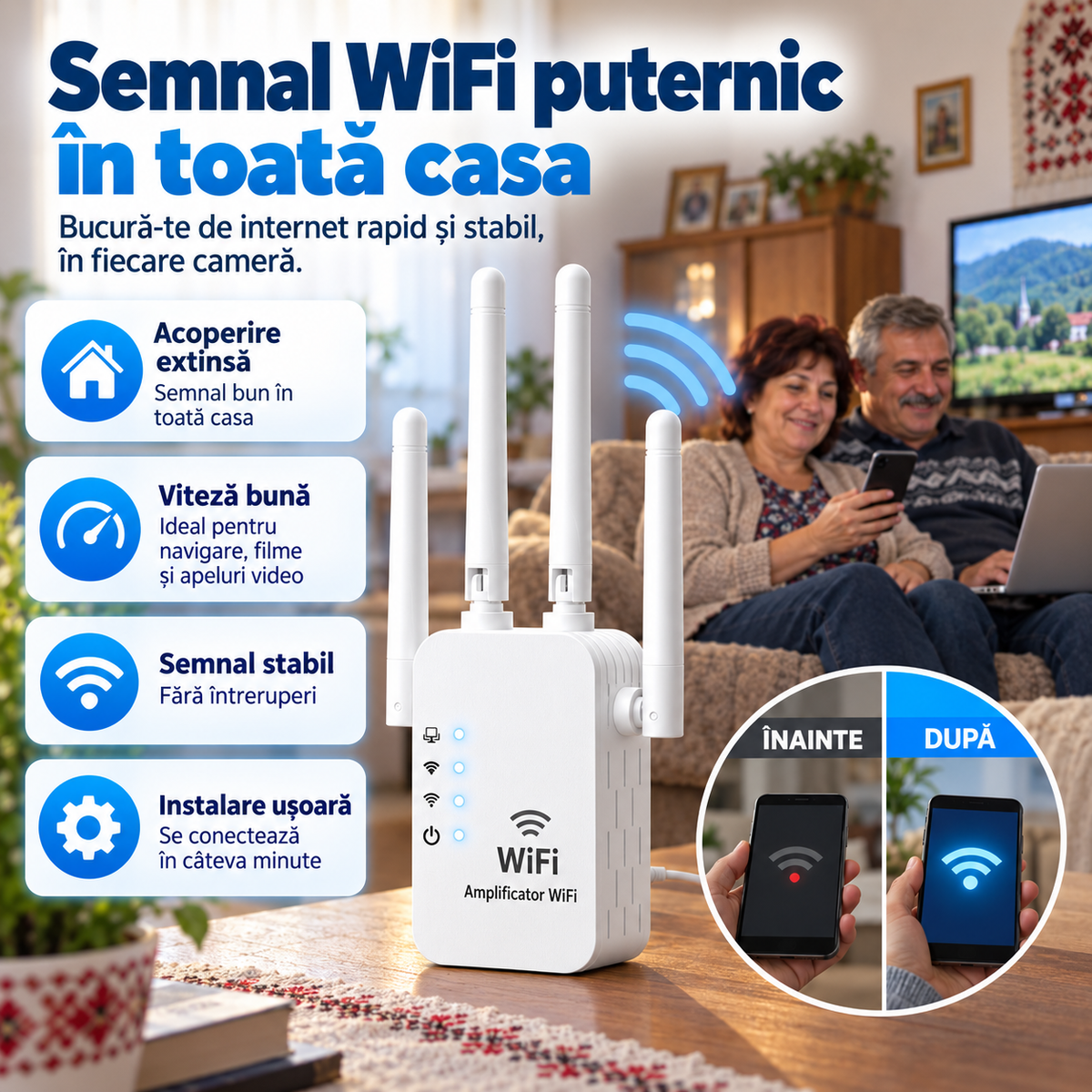 📡 Amplificator WiFi NetBoost™