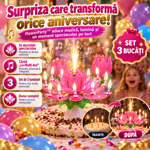 🎂 Lumânări Muzicale Tort MagicBlow™