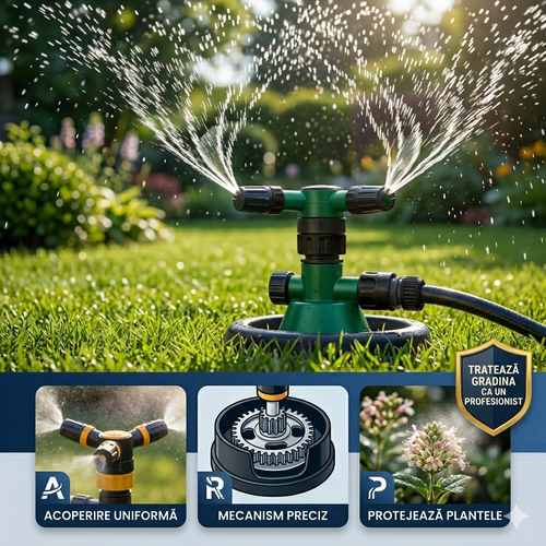Aspersor rotativ la 360° pentru grădină