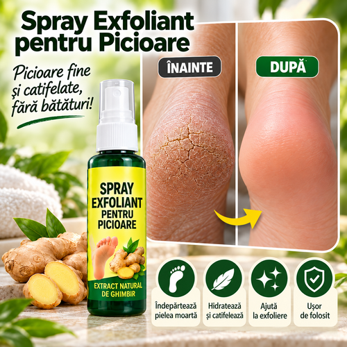 🦶 Spray Exfoliant Picioare PeelSoft™