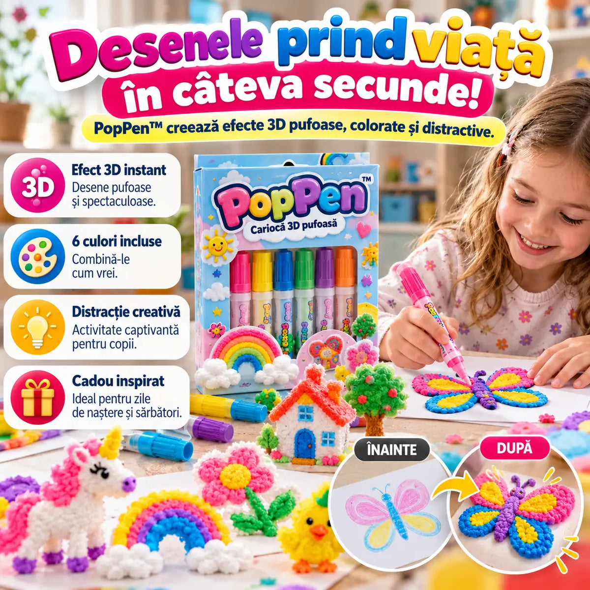 🎨 Carioci 3D Pufoase MagicPuf™